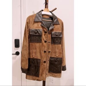Vintage Brown Leather Utility Coat